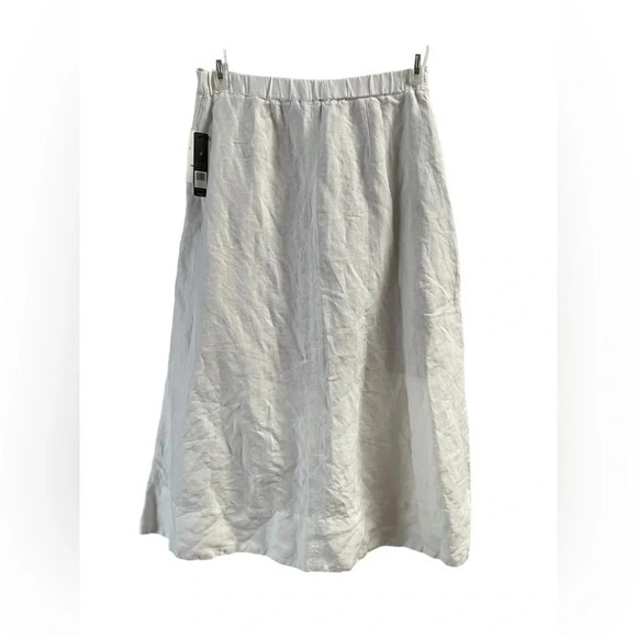 Linen white midi maxi skirt - Picture 5 of 7